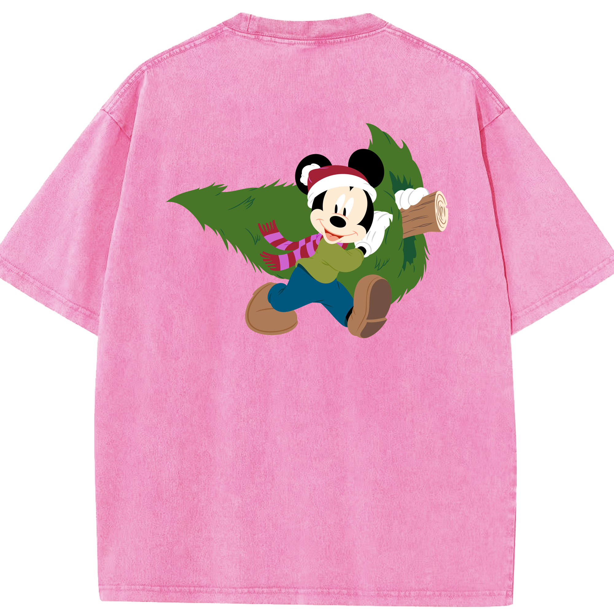 （画像用） ミッキーマウス Mickey Mouse 綿100% ヴィンテージ風 半袖Tシャツ（背面プリント）